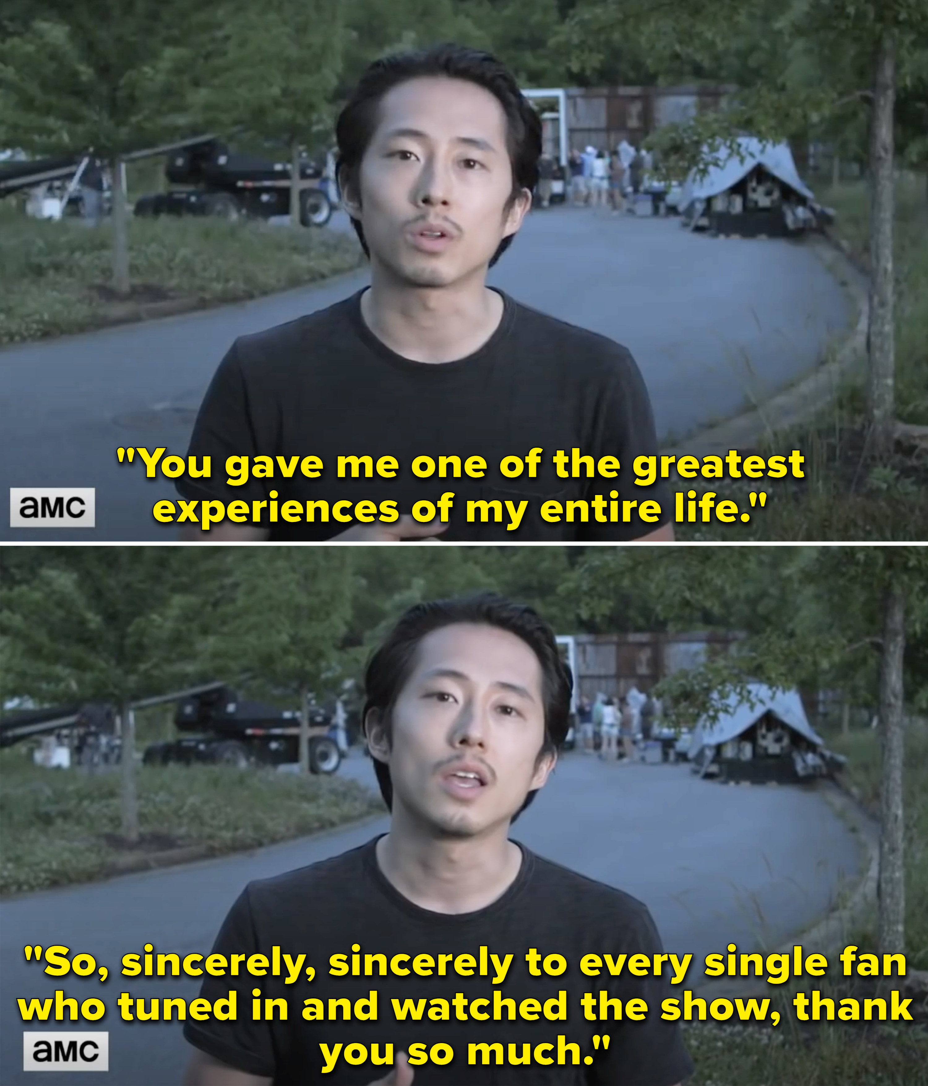 Steven saying, &quot;You gave me one of the greatest experiences of my entire life&quot;