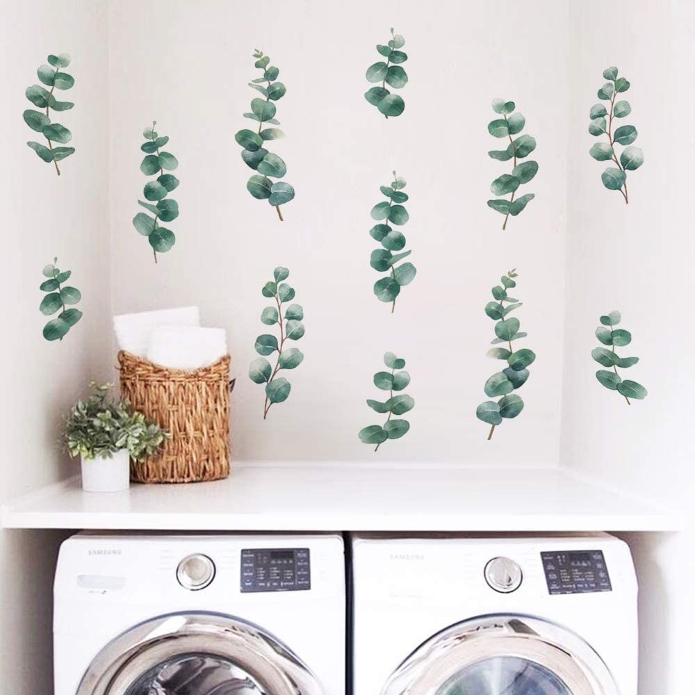 the decals in a laundry room