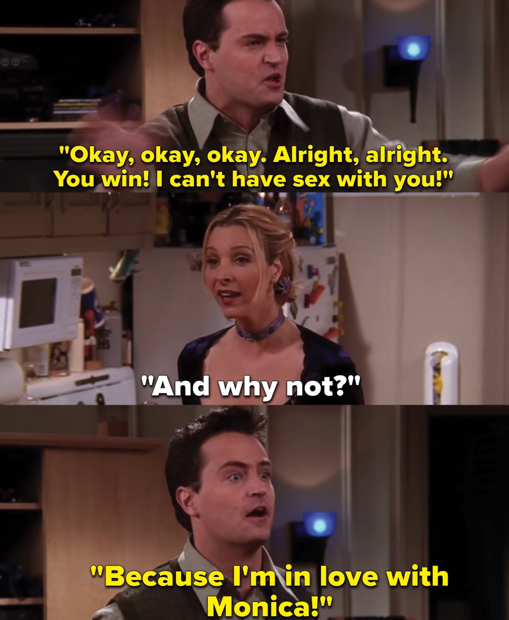 Monica being there for Chandler is so wholesome. I love Mondler! :  r/howyoudoin