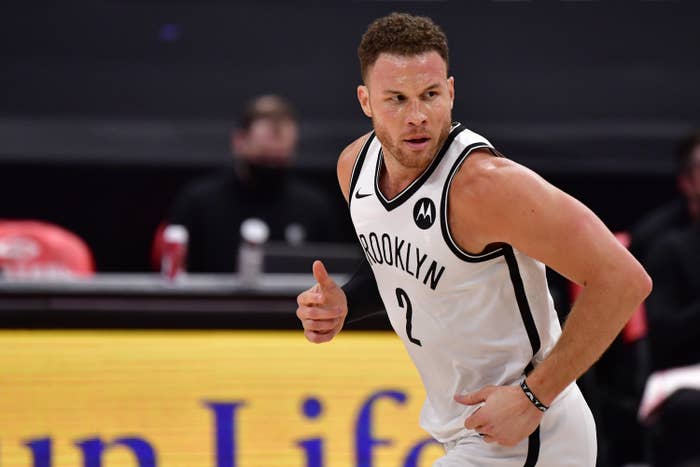 Blake Griffin running on basketball court