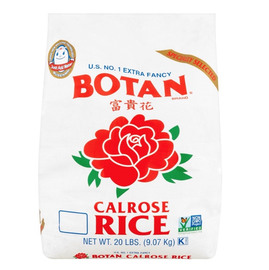A 20 lbs bag of Botan Extra Fancy Calrose Rice