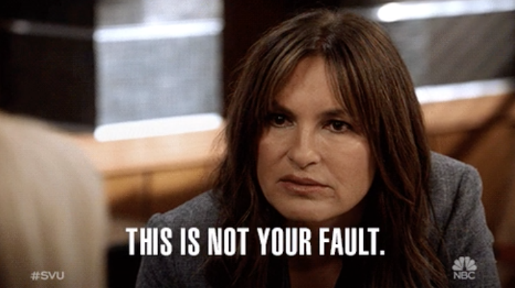 Olivia Benson from &quot;Law &amp;amp; Order: SVU&quot; saying, &quot;This is not your fault&quot;