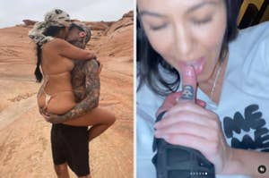 travis and kourtney in embrace and her sucking his thumb
