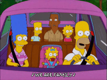The Simpsons singing &quot;We are family&quot;