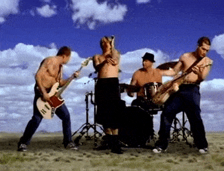 GIF of RHCP singing shirtless in the &quot;Californaication&quot; video