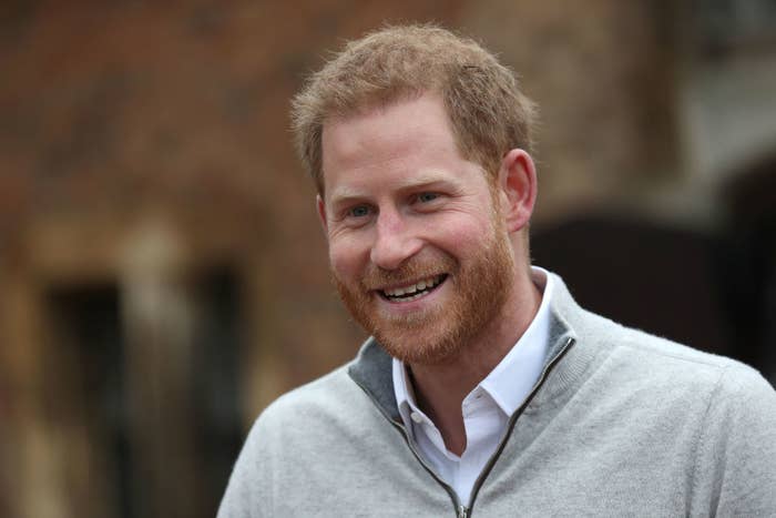 A smiling Prince Harry
