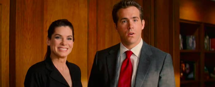 Margaret and Andrew from "The Proposal" looking uncomfortable
