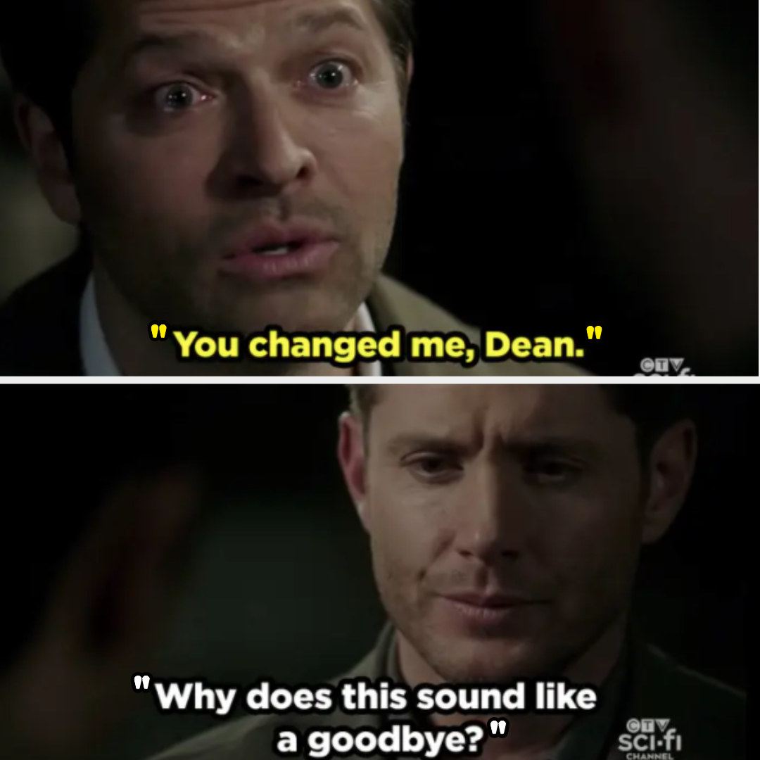 Cas tells Dean he changed him, they say goodbye