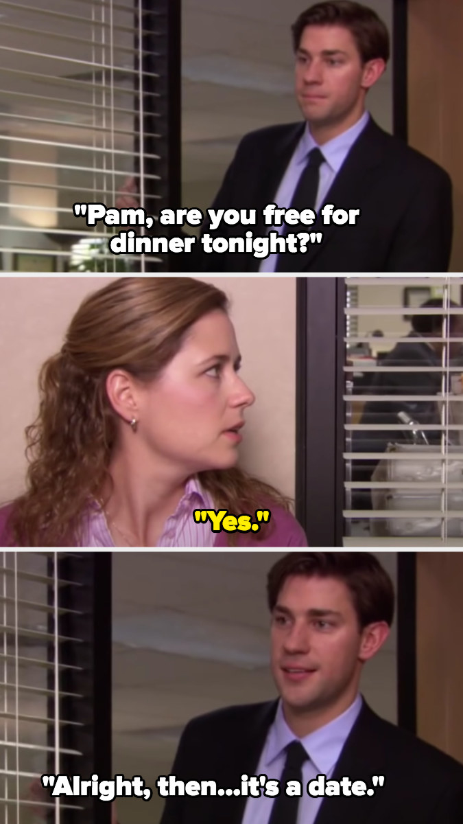 Jim finally asks Pam out on their first date