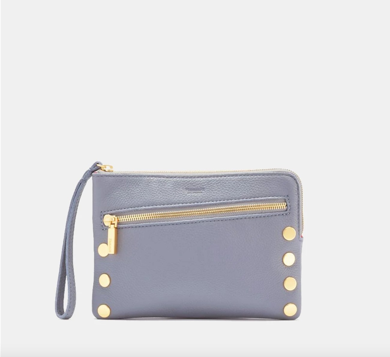 The wallet in lavender with gold detailing