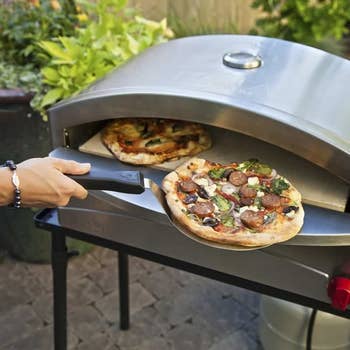 Pizza oven cooking pizza