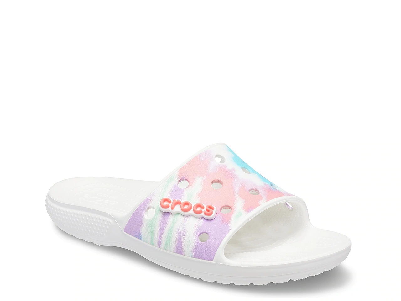A white slipper by Crocs