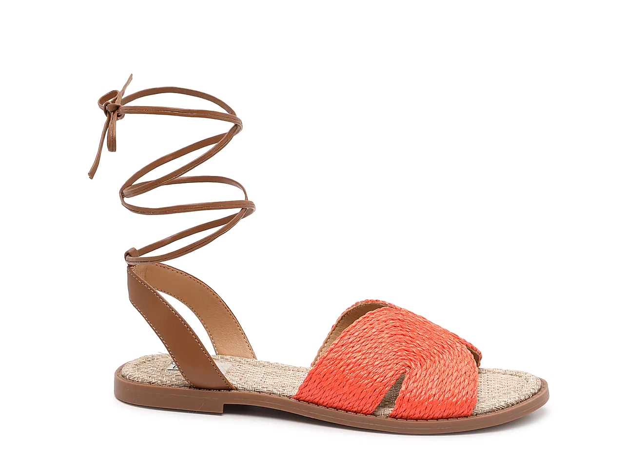 A coral strappy sandal