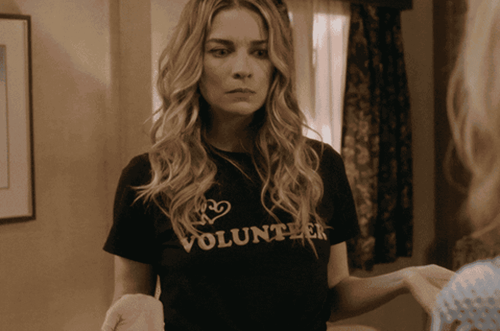 Gif of character from Schitt&#x27;s Creek saying &quot;Why are you not wearing your t-shirt?&quot;