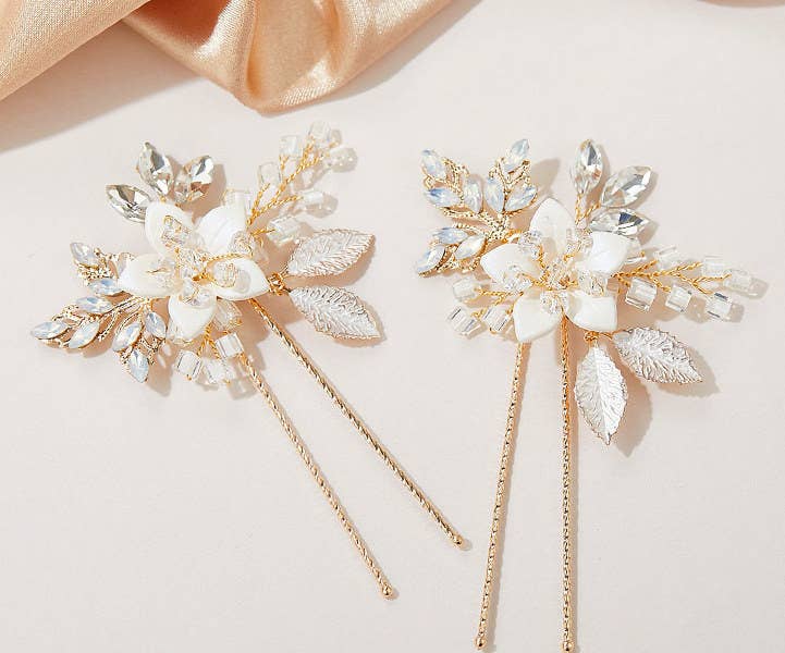 Temu Rhinestone Faux Pearl Metal Hair Clips, Bobby Pins, Hairpins Golden Silvery Elegant Luxury Hairpin Barrette Daily Party Hair, Christmas Gifts