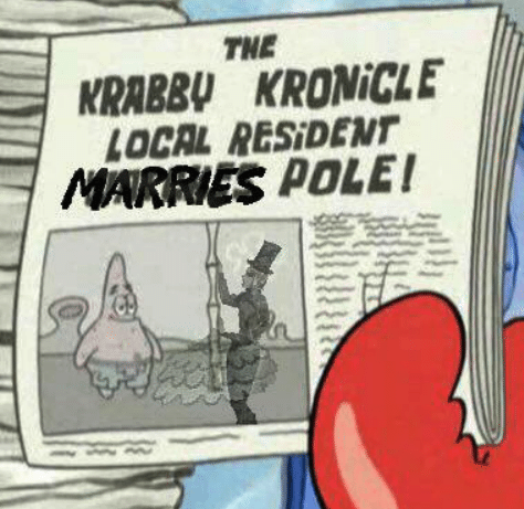 The Krabby Kronicle: &quot;Local resident marries pole!&quot;