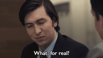 Nicholas Braun as cousin Greg saying, &quot;What, for real?&quot;