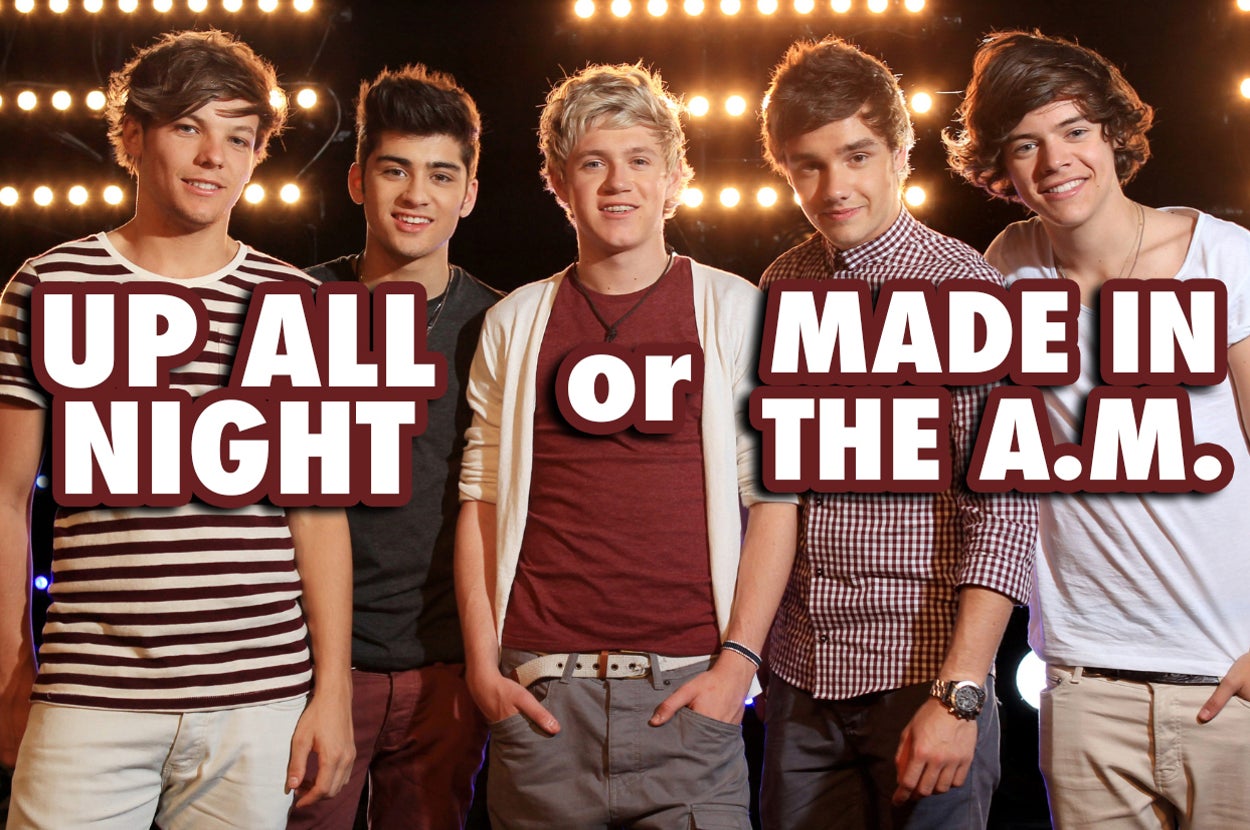 One Direction posing together when they first formed
