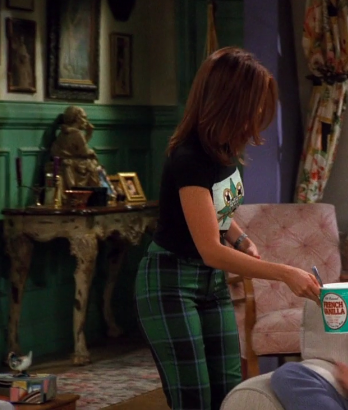 rachel green tartan trousers