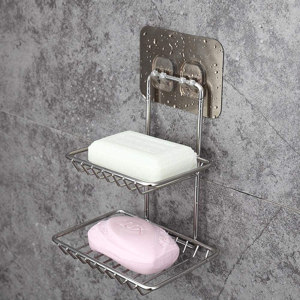 A two-level soap organiser with soaps on it 