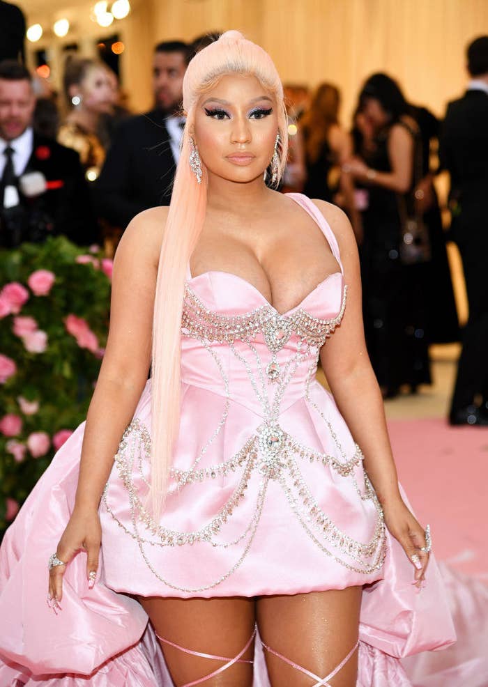 Nicki in a voluminous gown at the Met Gala