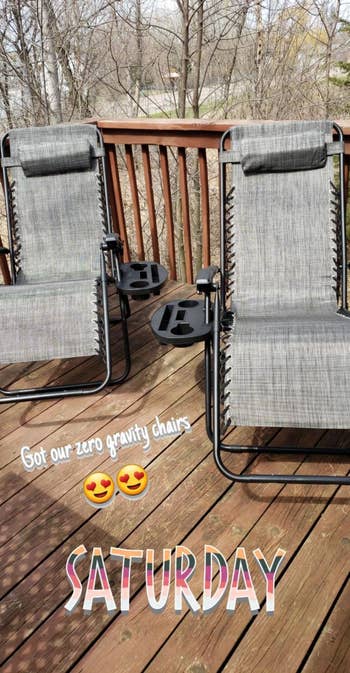 a reviewer's gray chairs on a patio