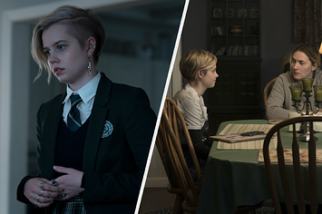 Angourie Rice in Mare of Easttown side by side with a picture of her and Kate Winslet