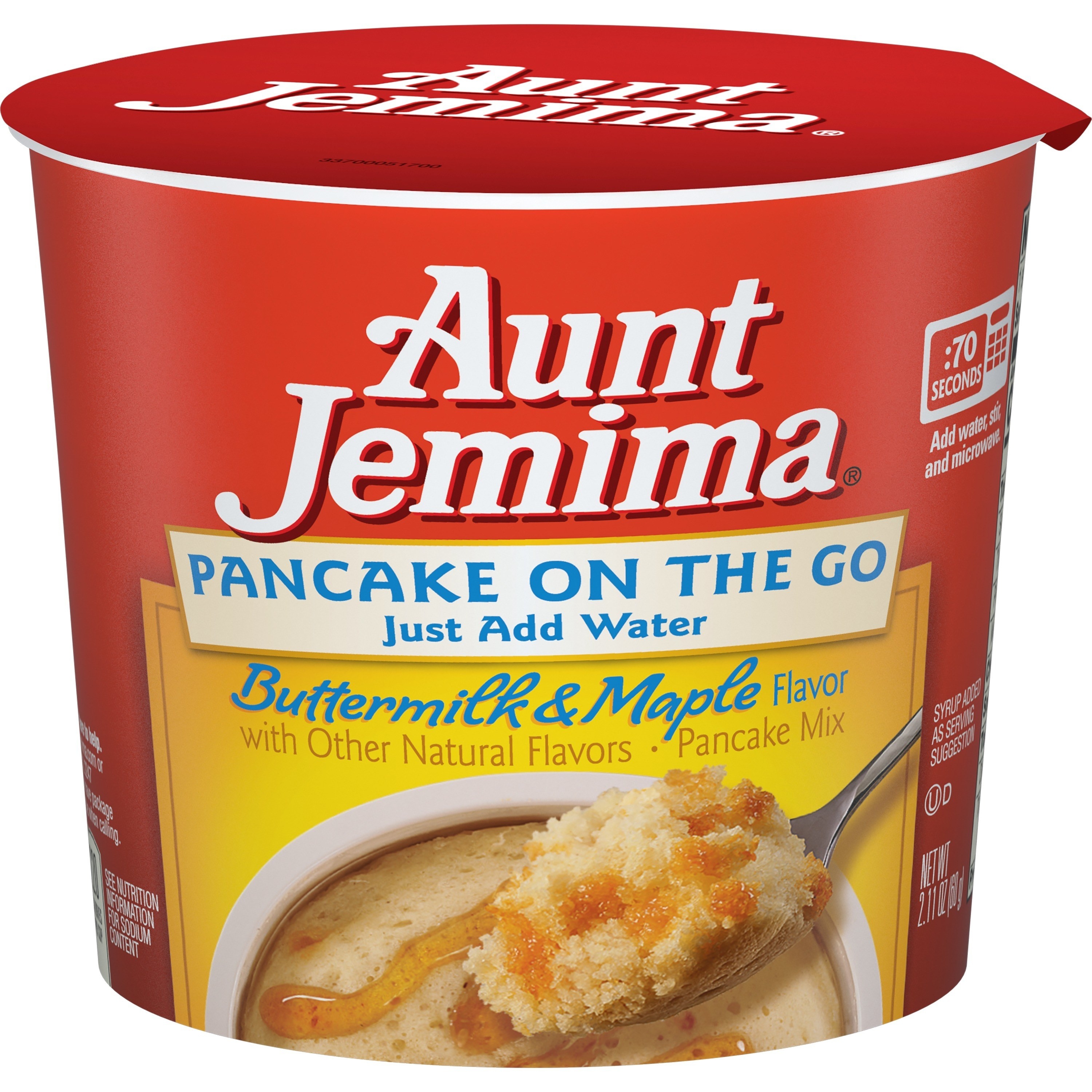 Microwave Aunt Jemima pancake cup 