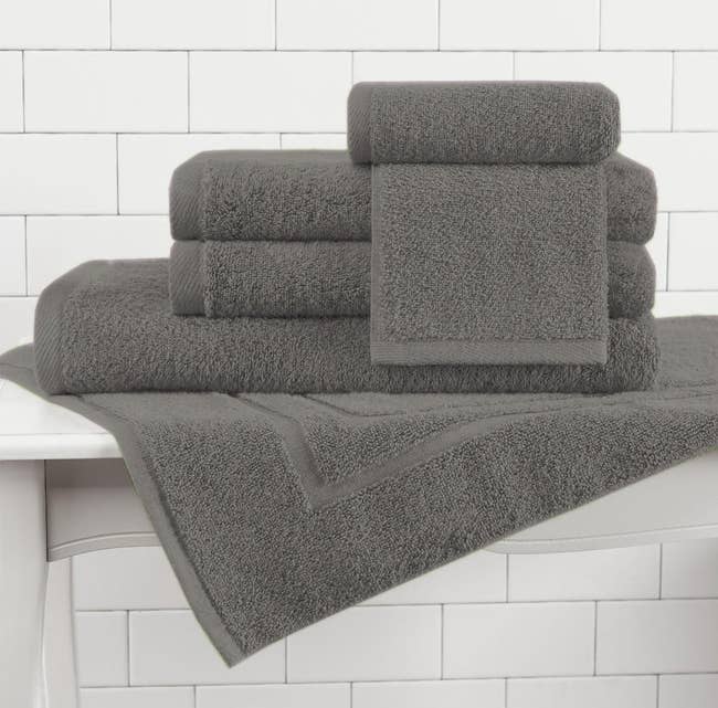 the gray set of towels