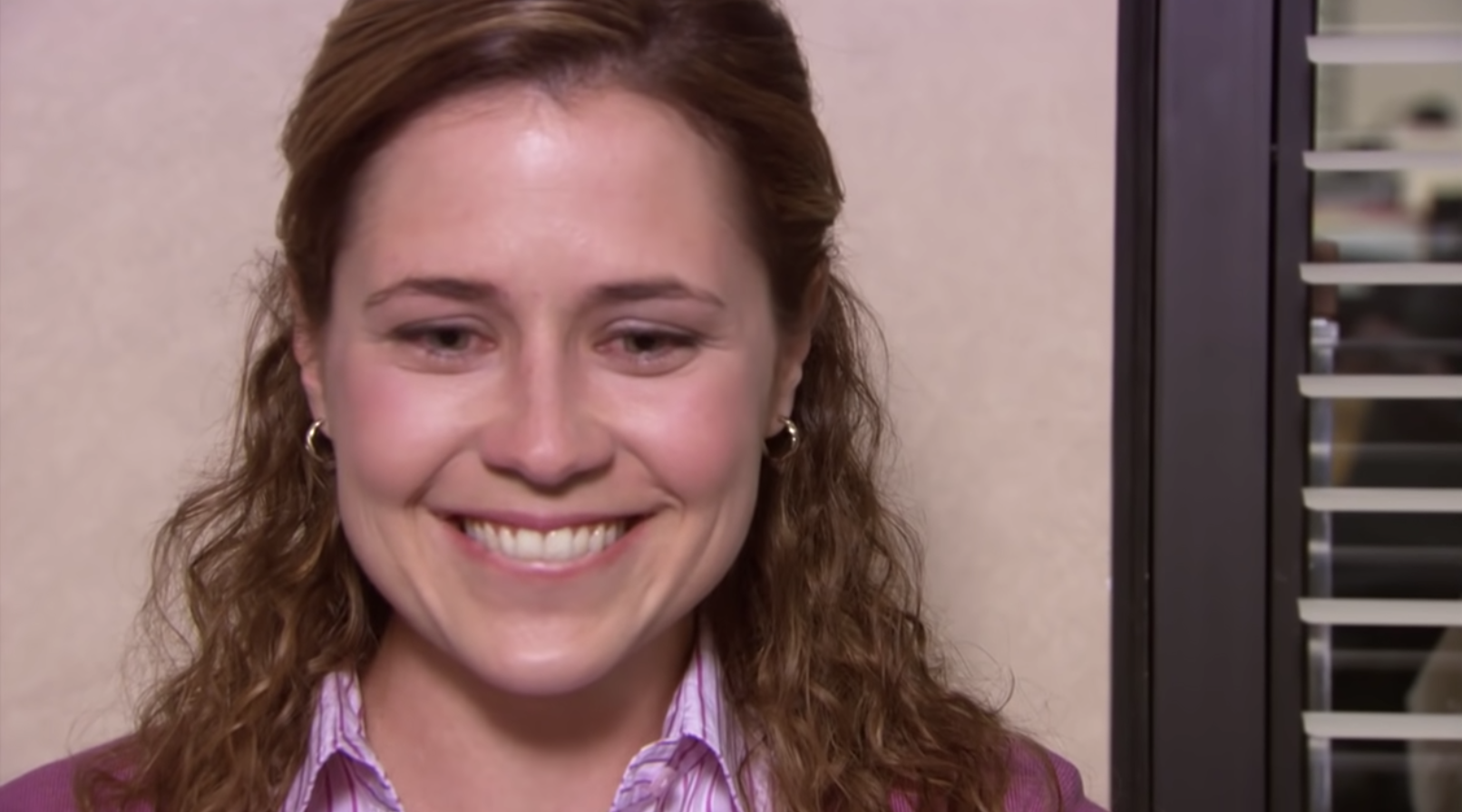 Crying and smiling Pam Beesly