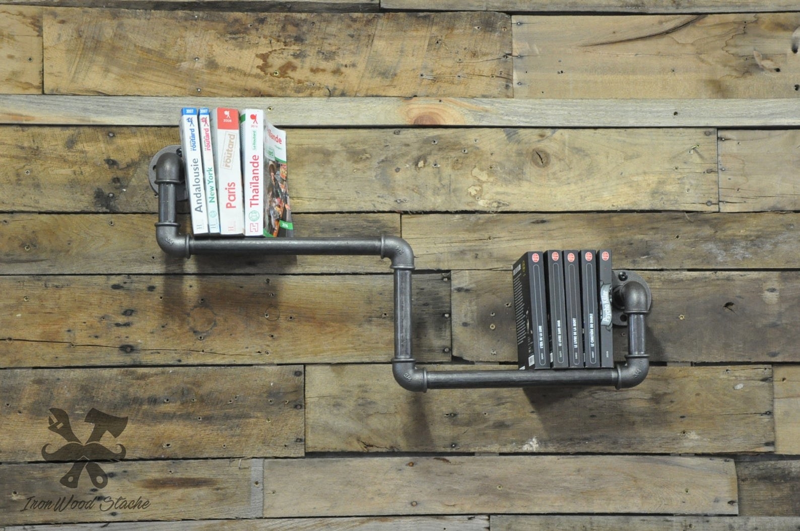 A plumbing styled book shelf