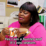 Donna from Parks and Rec saying &quot;Yes I am a hunter and it&#x27;s you season&quot;