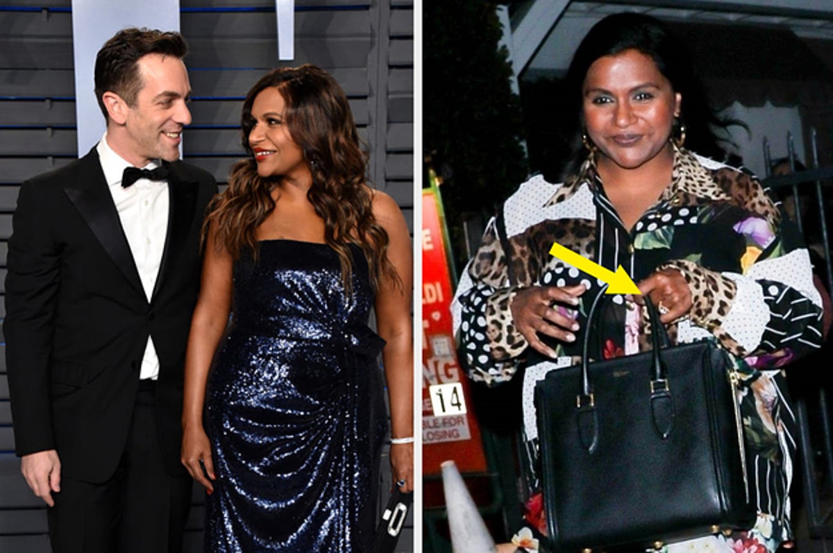 Mindy Kaling Photographed Wearing Wedding Ring