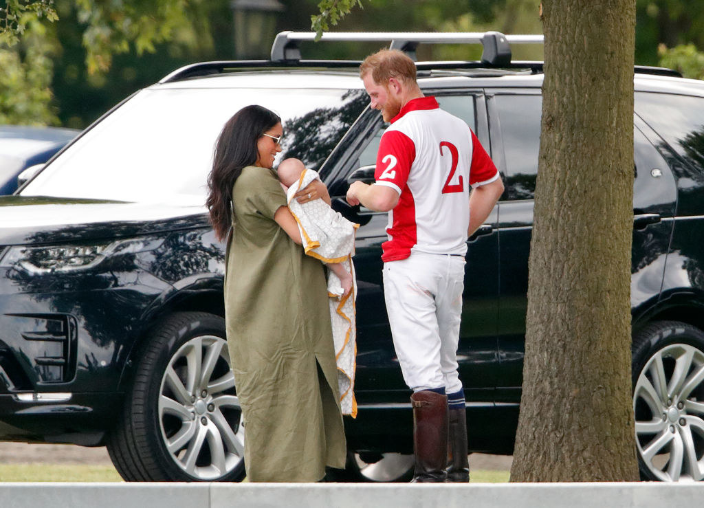 Meghan Markle, baby Archie, and Prince Harry attend the King Power Royal Charity Polo Match