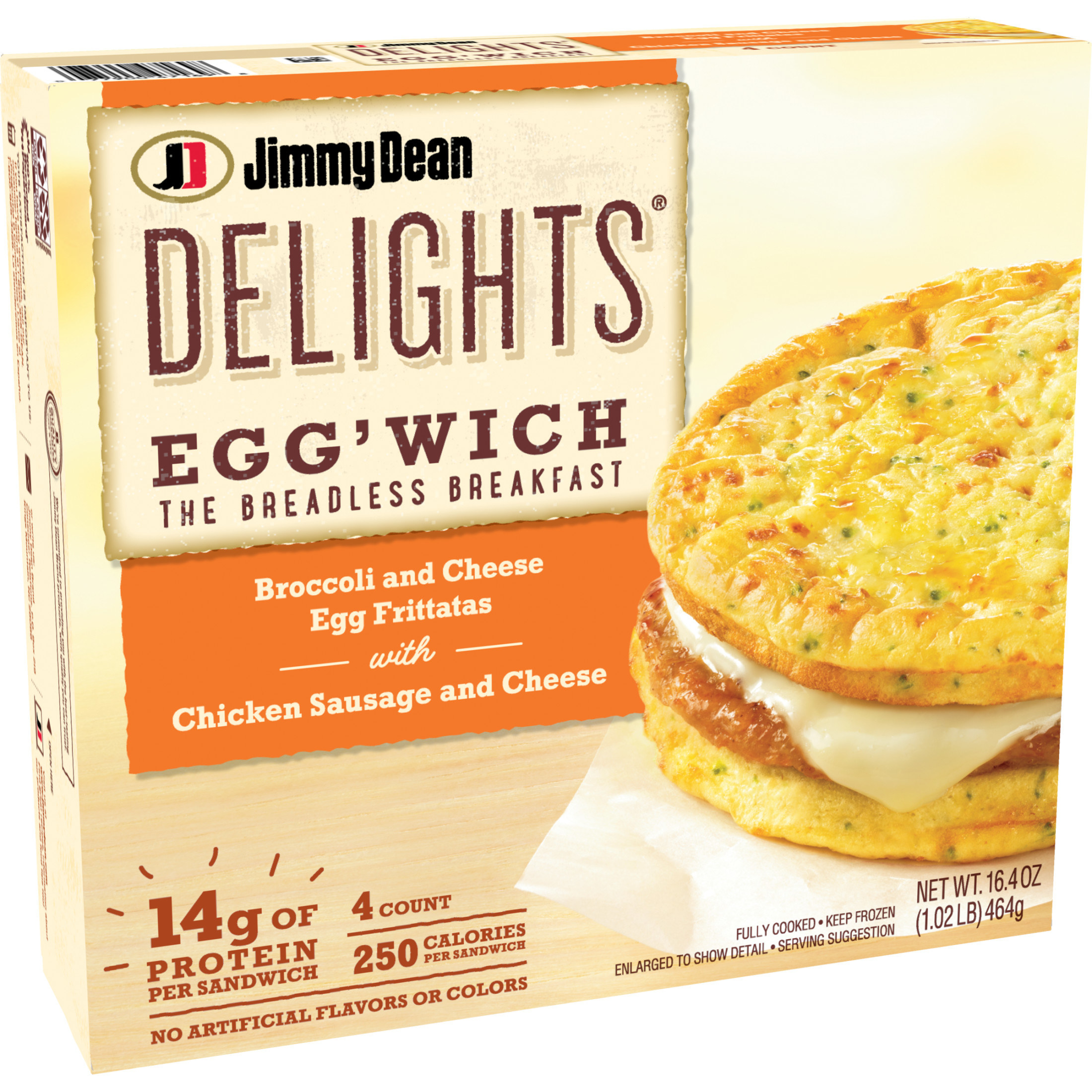 Jimmy Dean breadless broccoli and cheese breadless egg&#x27;wich