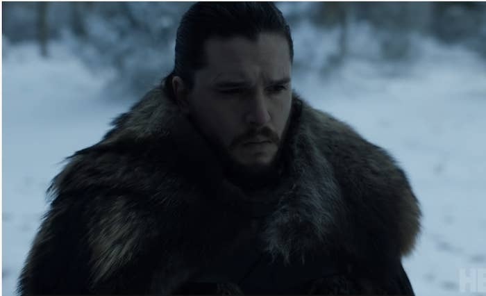 Jon Snow's large furry cape