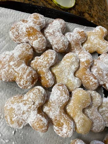 a reviewer's mickey-shaped beignets