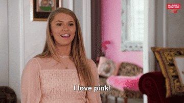 person saying I love pink