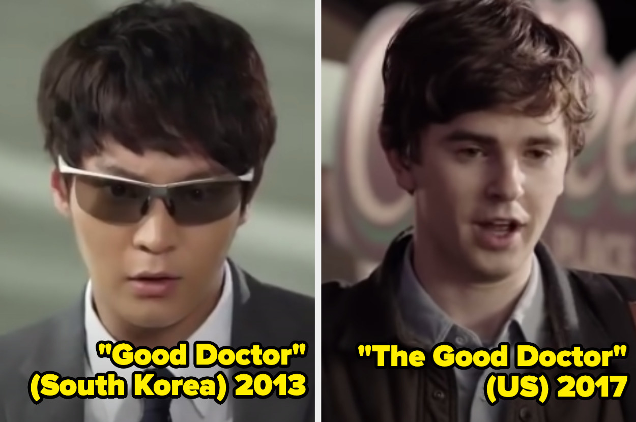 Joo Won wearing sunglasses looking in front of him, Freddie Highmore looking in front of him