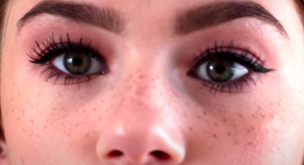 freckles created with henna or brown makeup