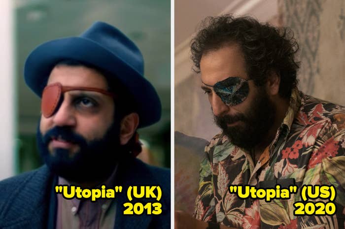 Adeel Akhtar and Desmin Borges wearing an eye patch