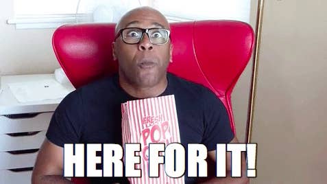 Robert E Blackmon eating popcorn