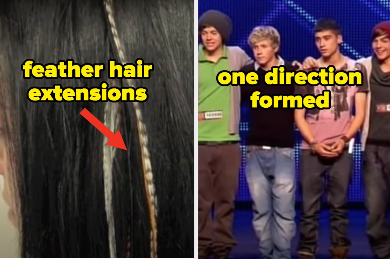 people wore feather hair extensions and one direction was formed