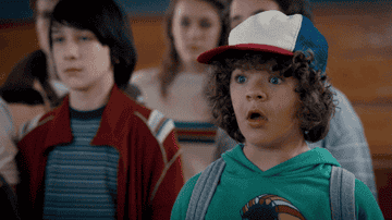 Dustin and Lucas from &quot;Stranger Things&quot; looking shocked