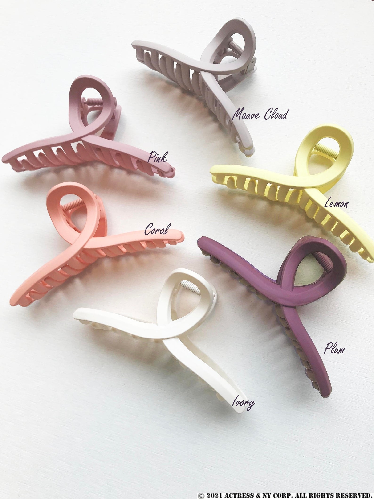 the hair clips in different colors 