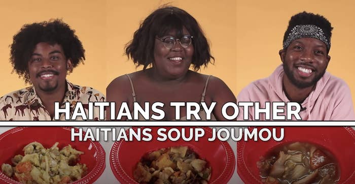 Haitians try each other's Soup Joumou.