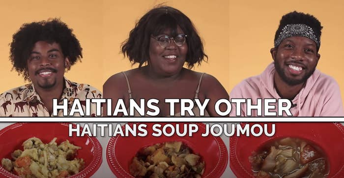 Haitians try each other&#x27;s Soup Joumou. 