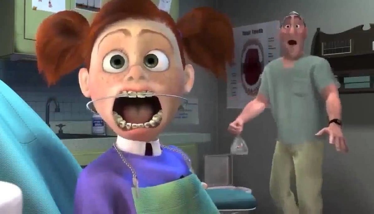 The orthodontist scene from "Finding Nemo"
