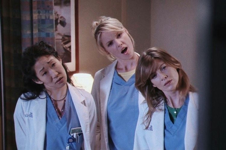 Doctors in &quot;Grey&#x27;s Anatomy&quot; looking shocked