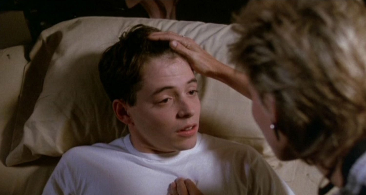 Ferris Bueller faking a fever in &quot;Ferris Bueller&#x27;s Day Off&quot;